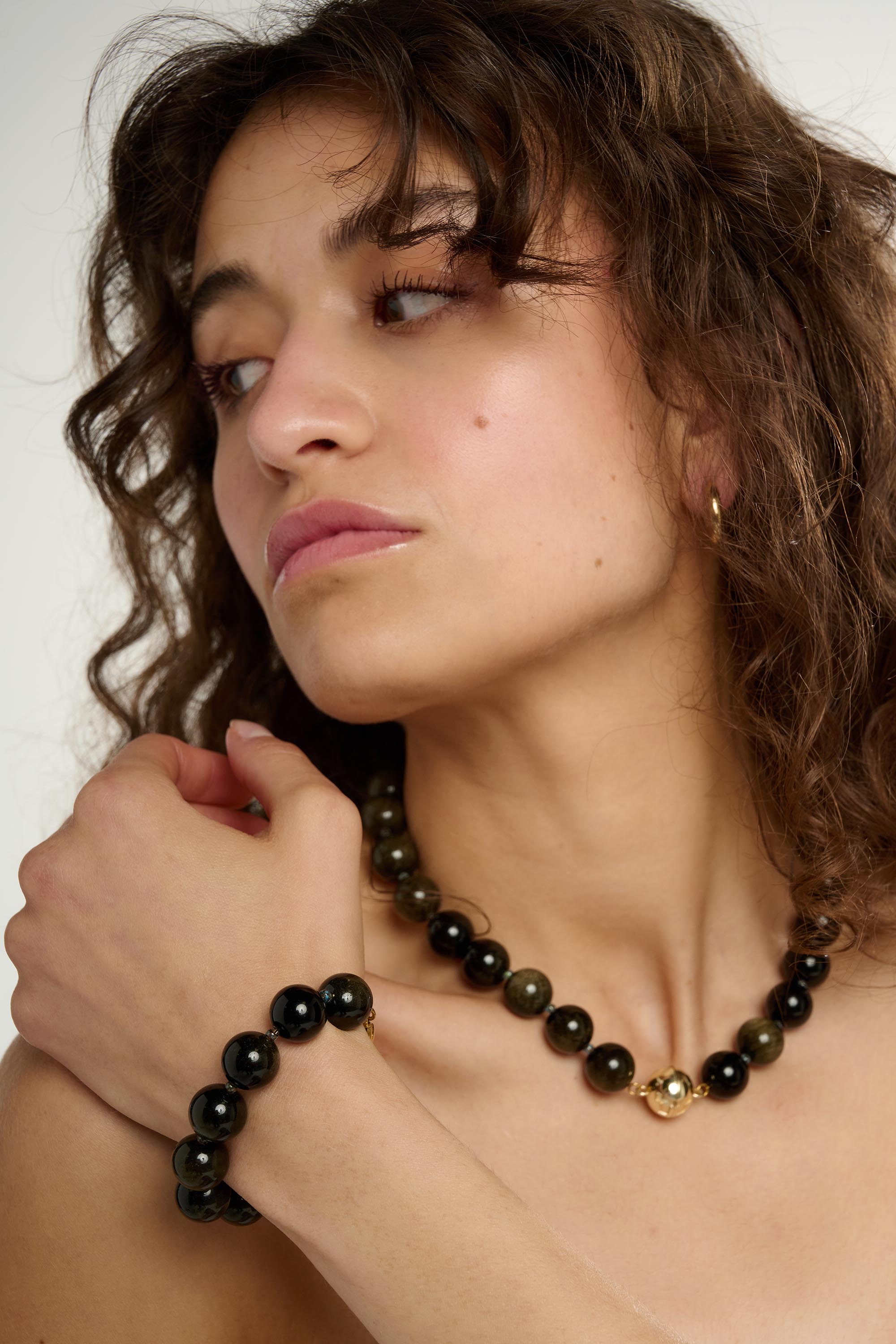 Golden Obsidian Large Beaded Necklace