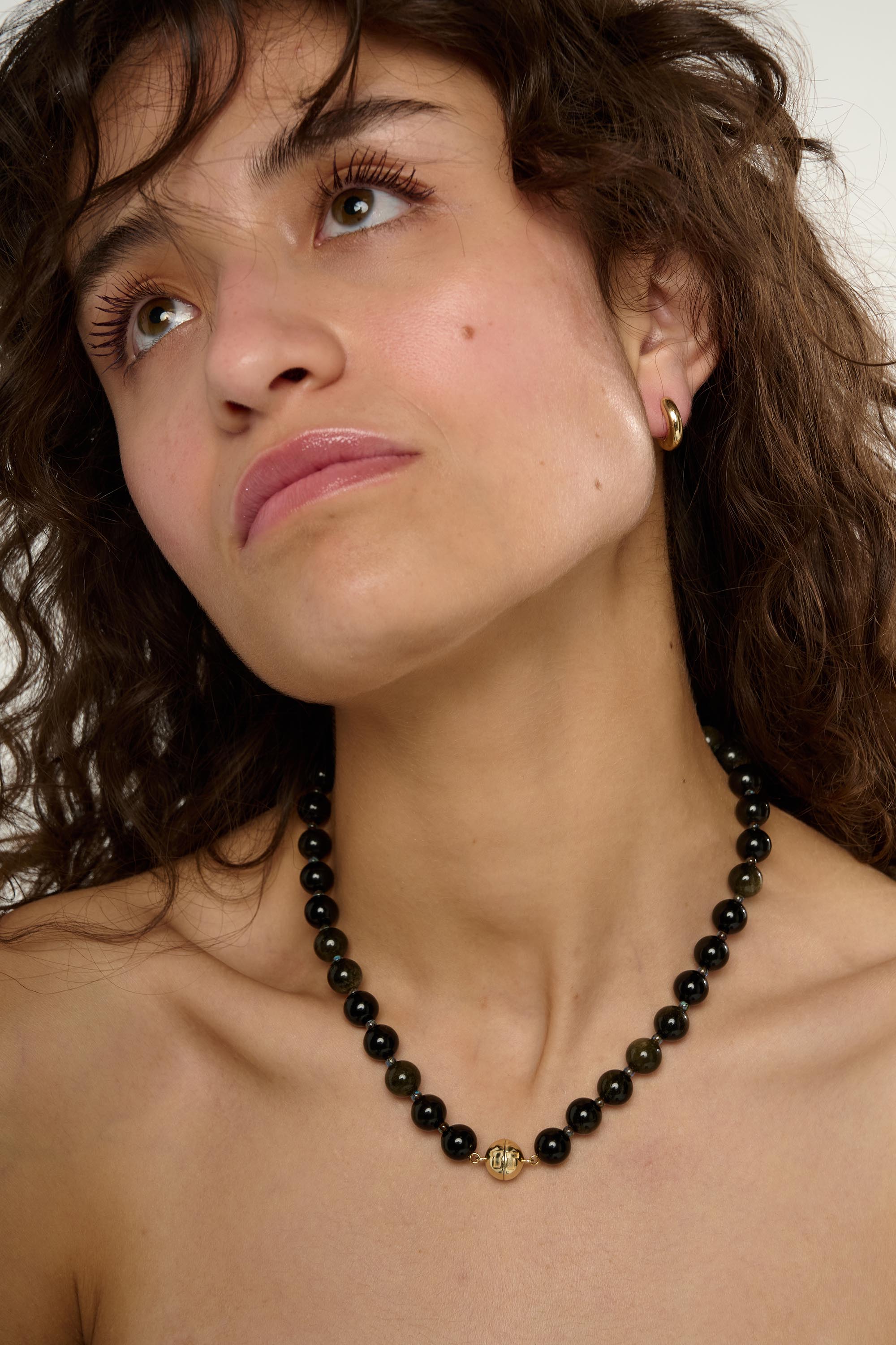 Golden Obsidian Small Beaded Necklace