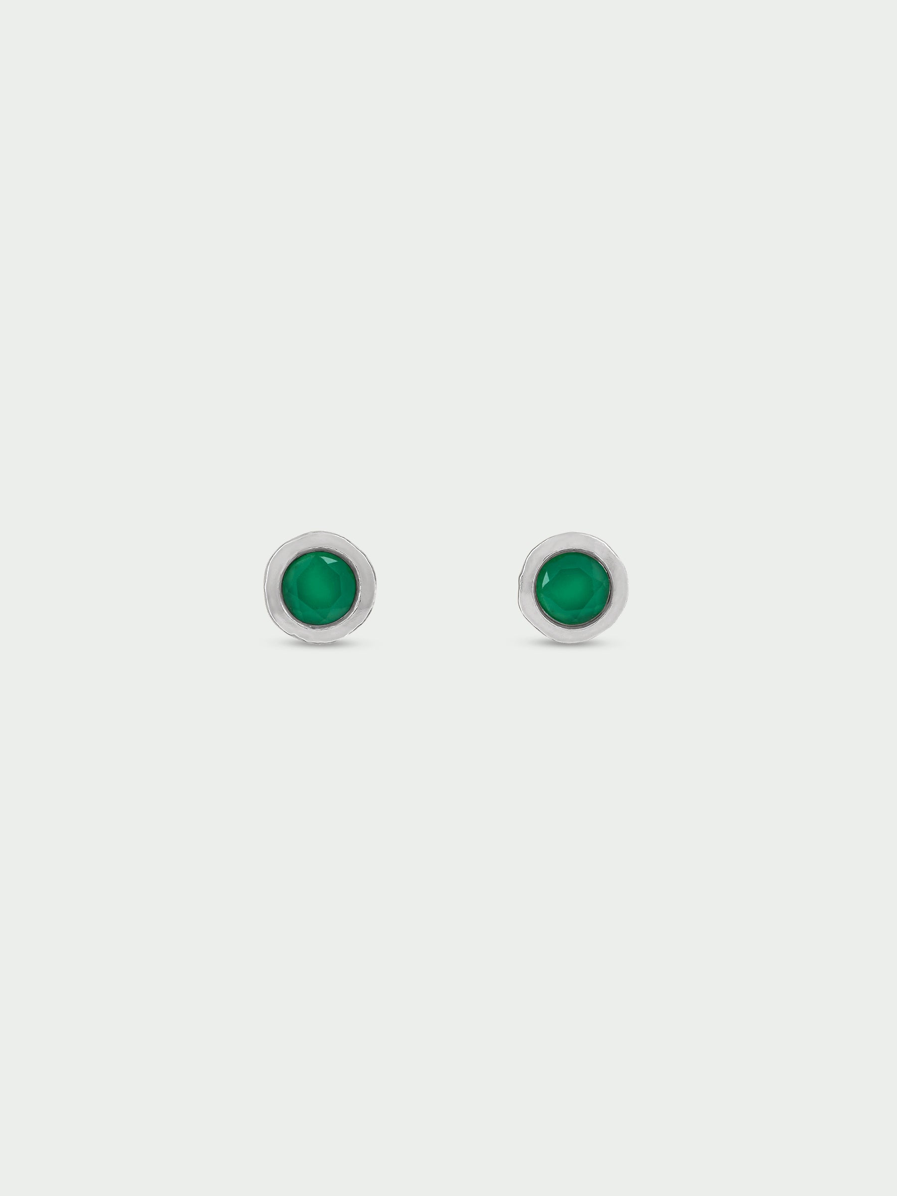 Birthstone Green Onyx Stud Earrings
