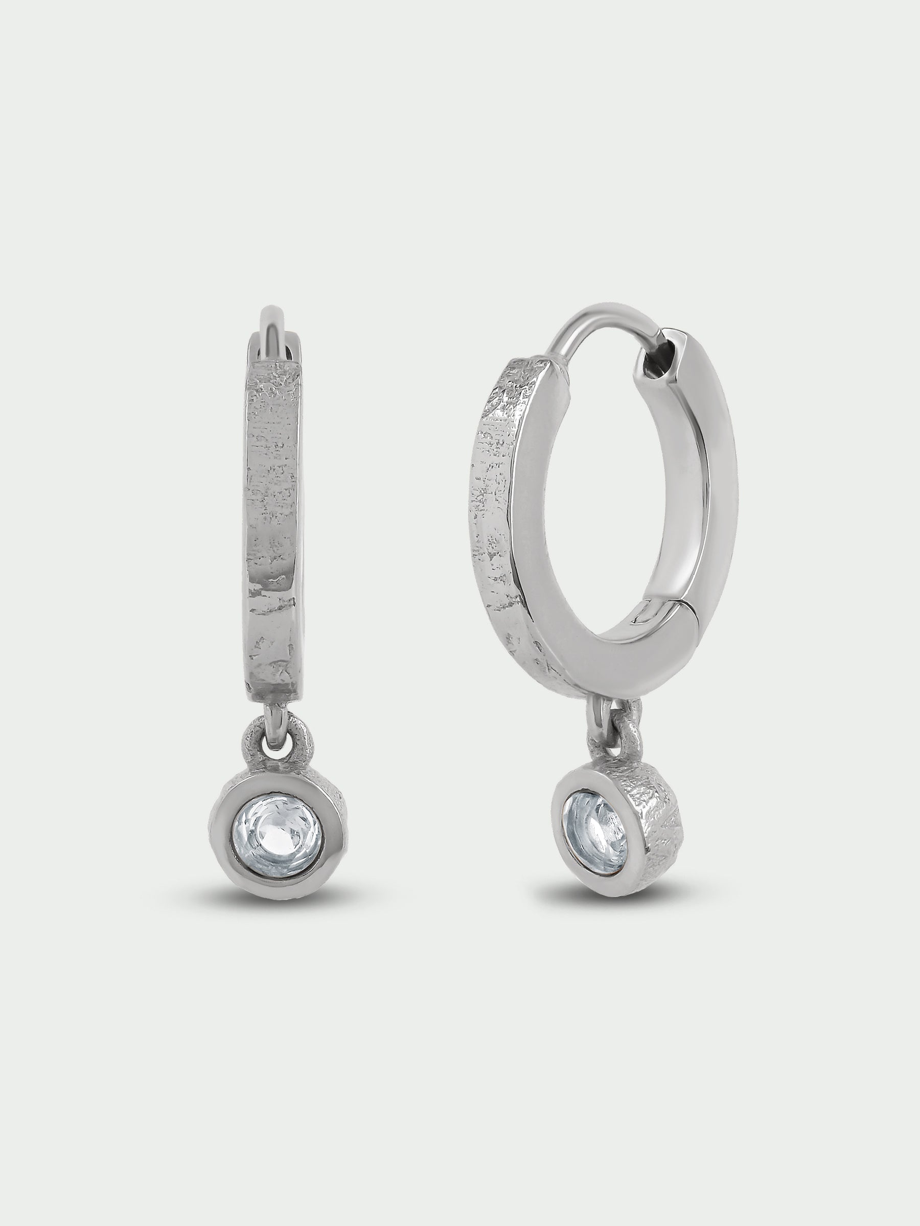 Birthstone White Topaz Hoop Earrings