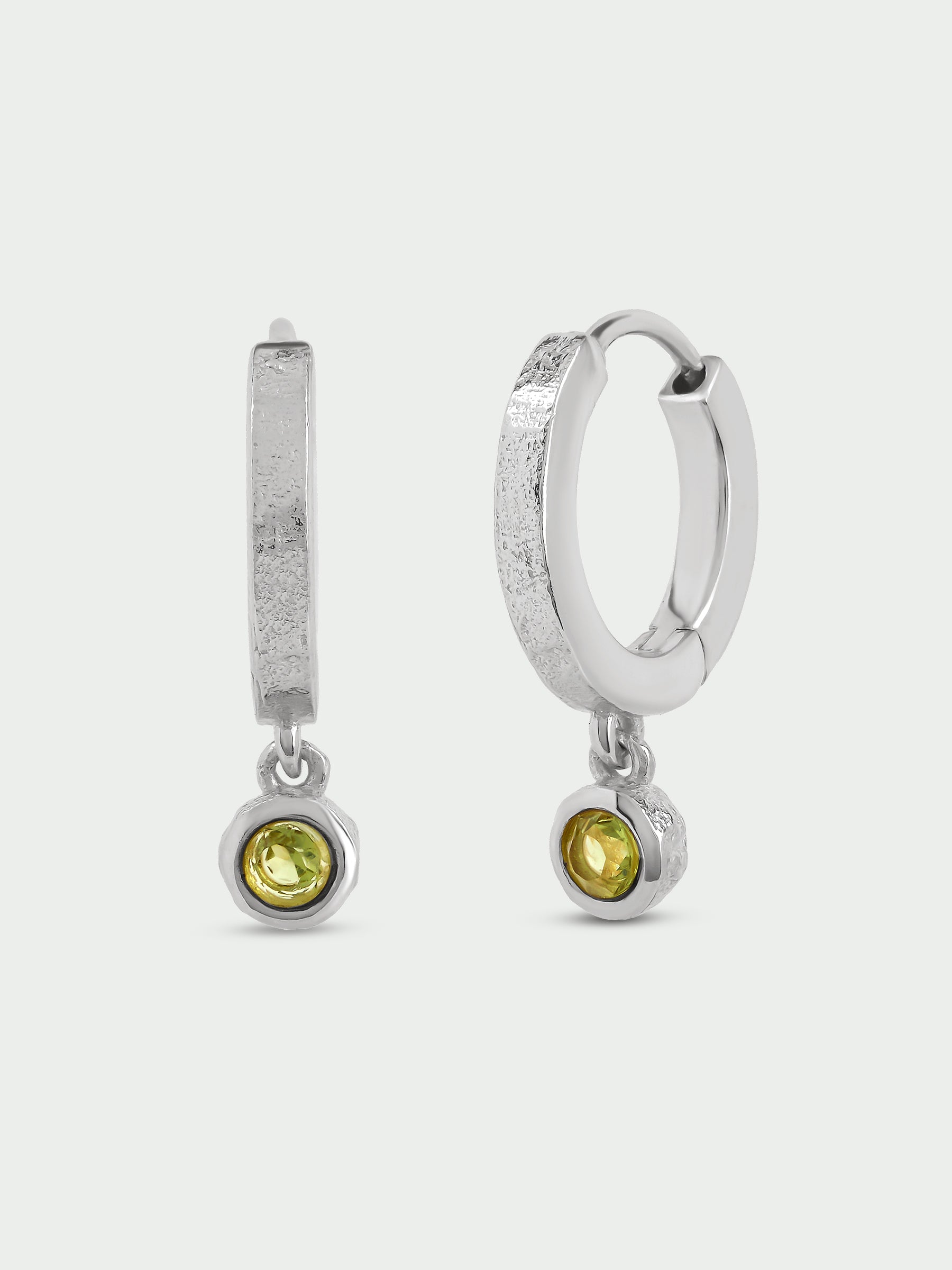 Birthstone Peridot Hoop Earrings