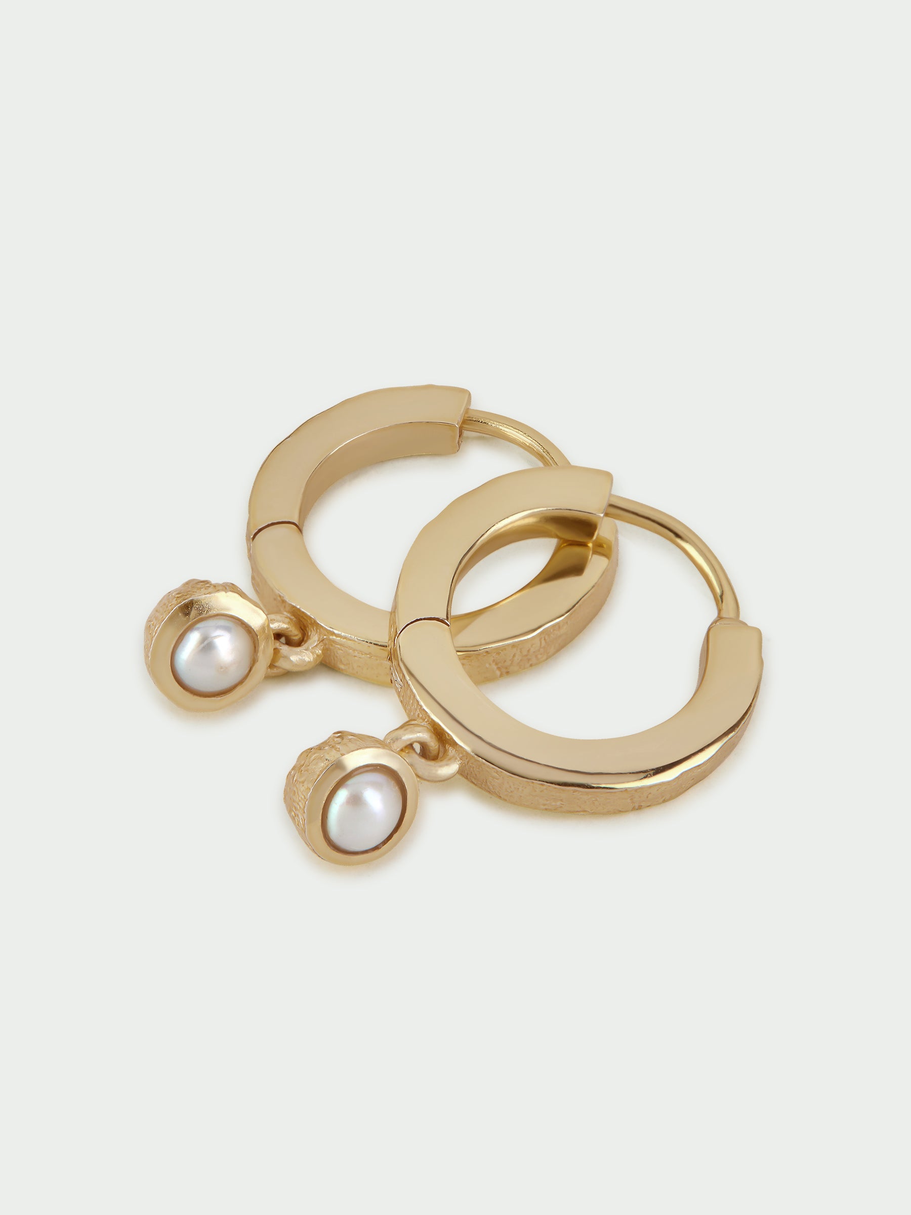 Birthstone Pearl Hoop Earrings