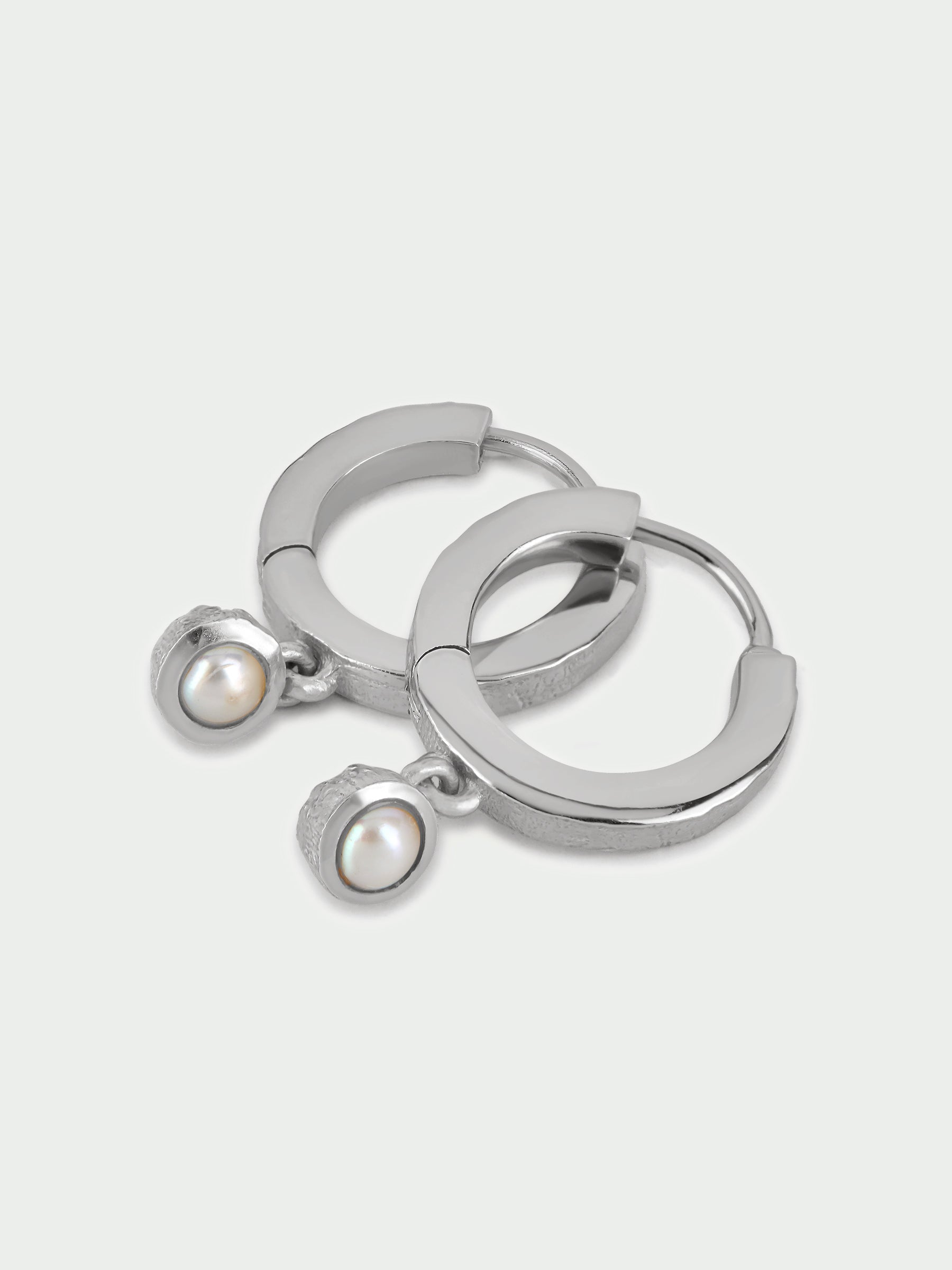 Birthstone Pearl Hoop Earrings