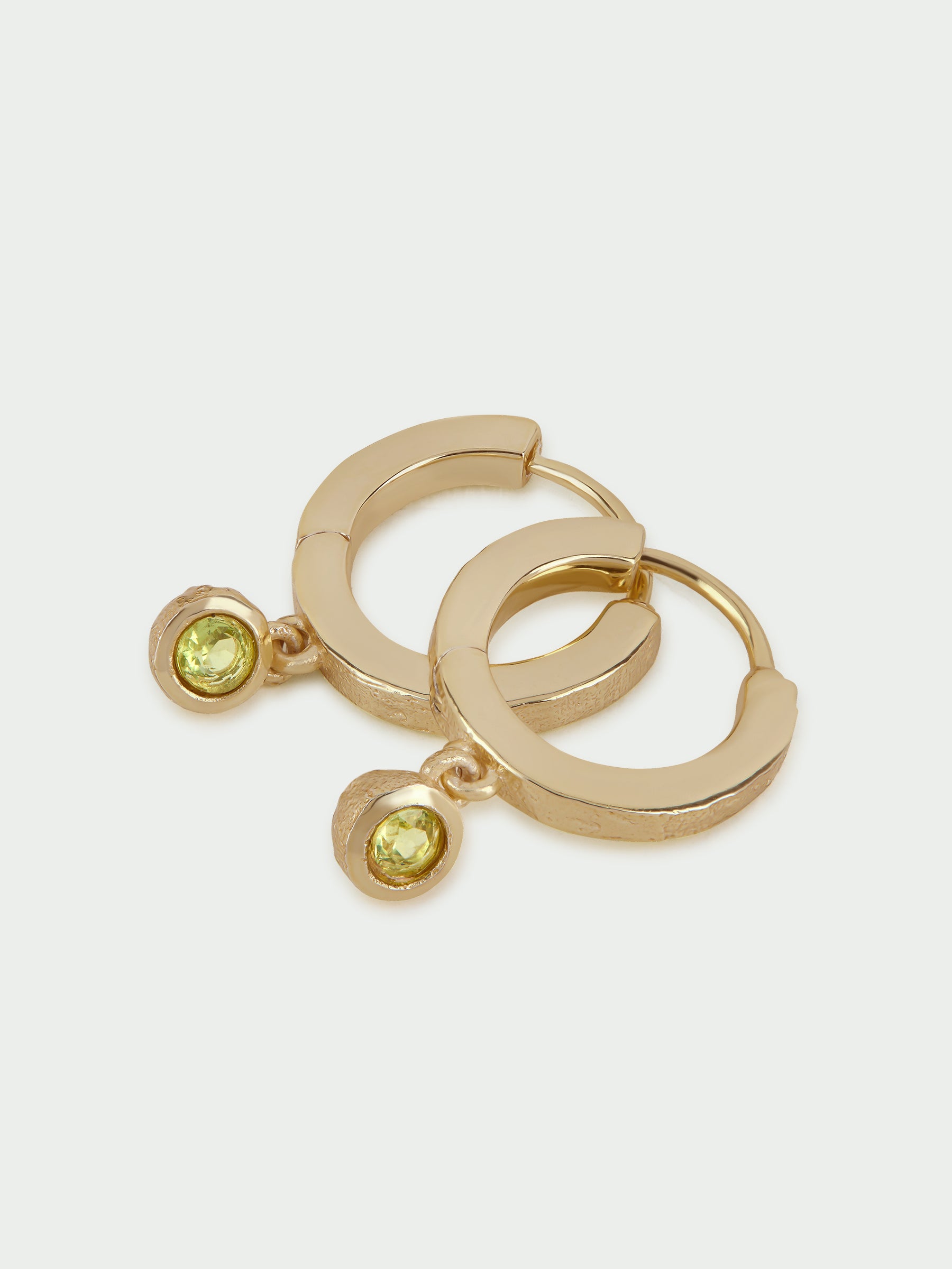 Birthstone Peridot Hoop Earrings