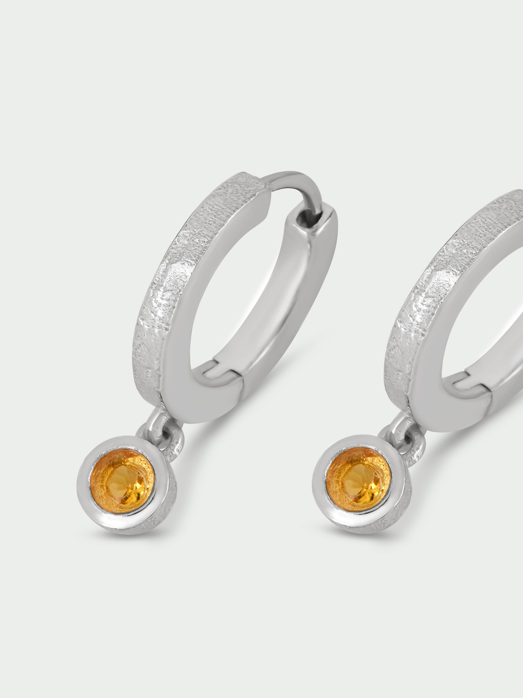 Birthstone Citrine Hoop Earrings