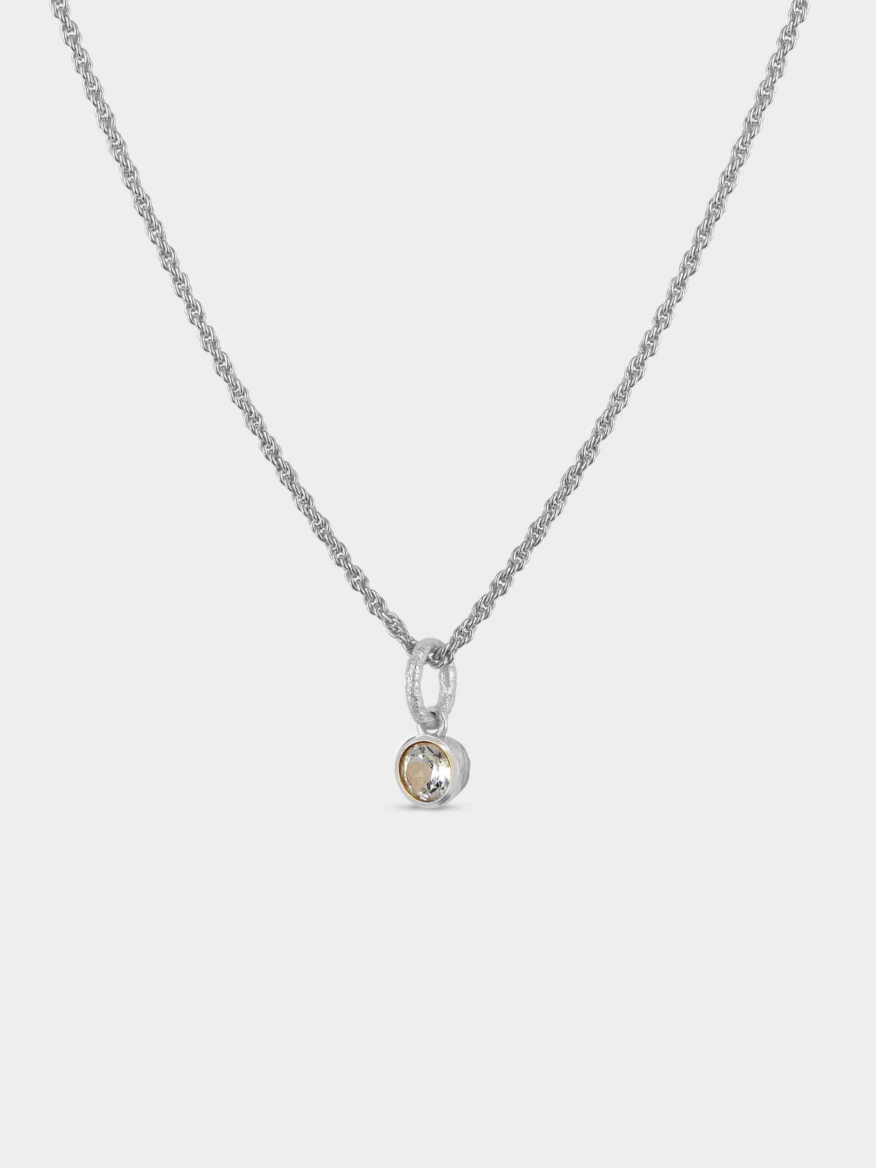 Birthstone White Topaz Necklace