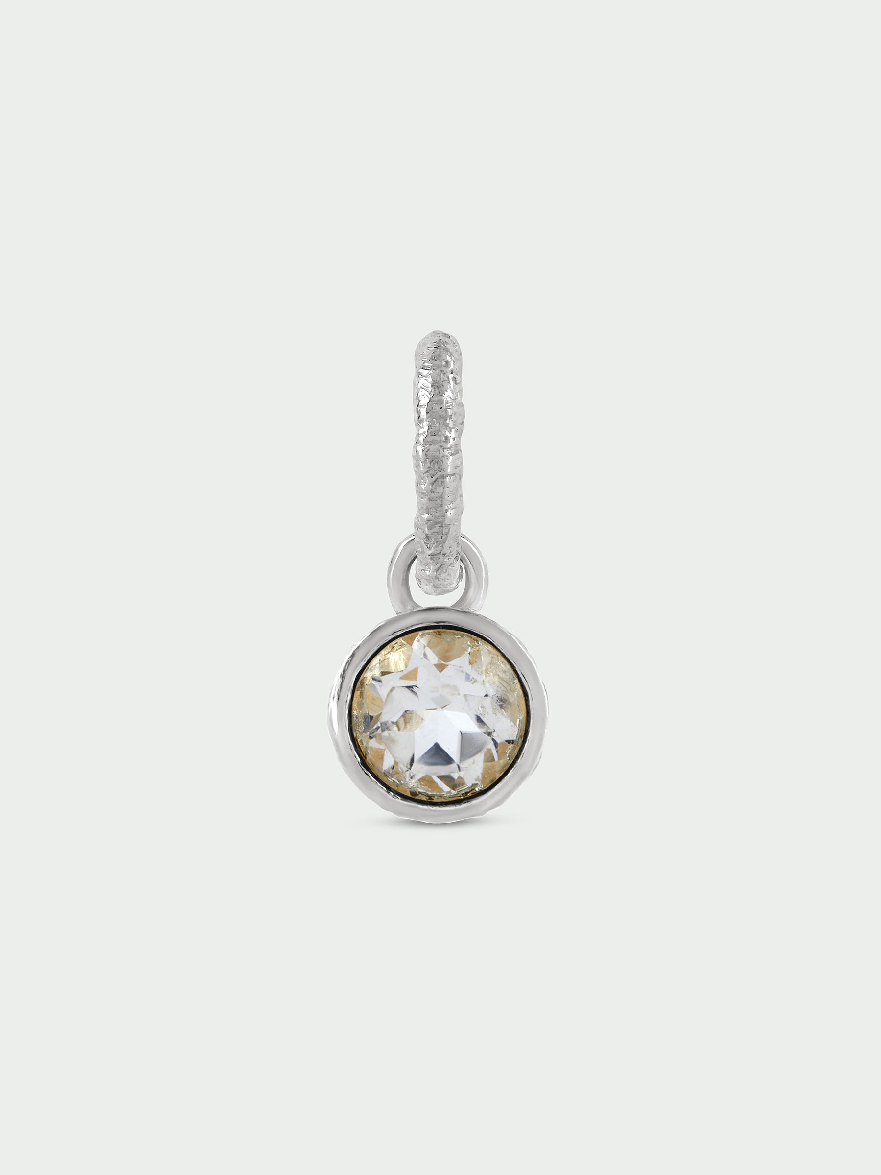 Birthstone Charm, White Topaz
