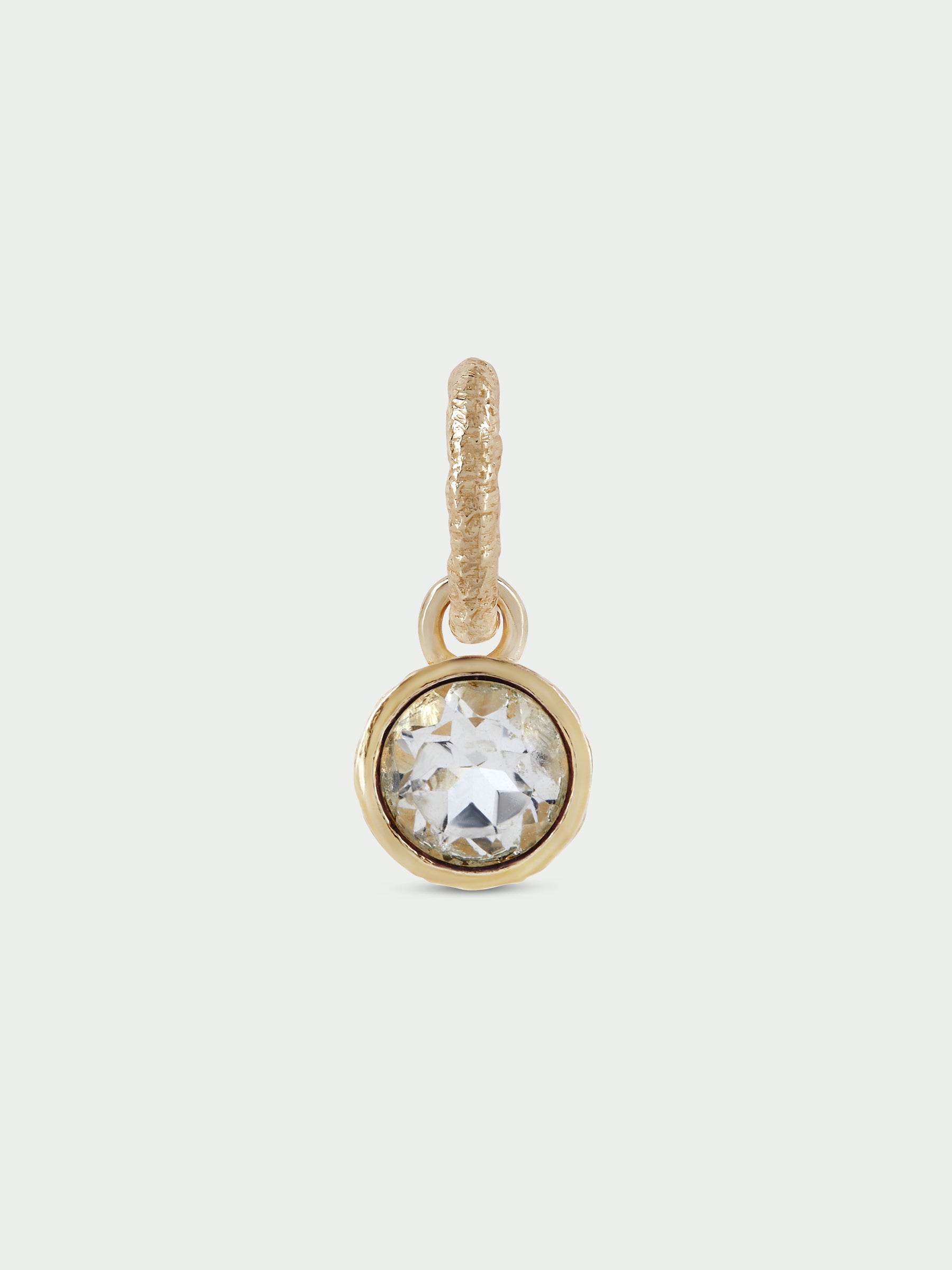 Birthstone Charm, White Topaz
