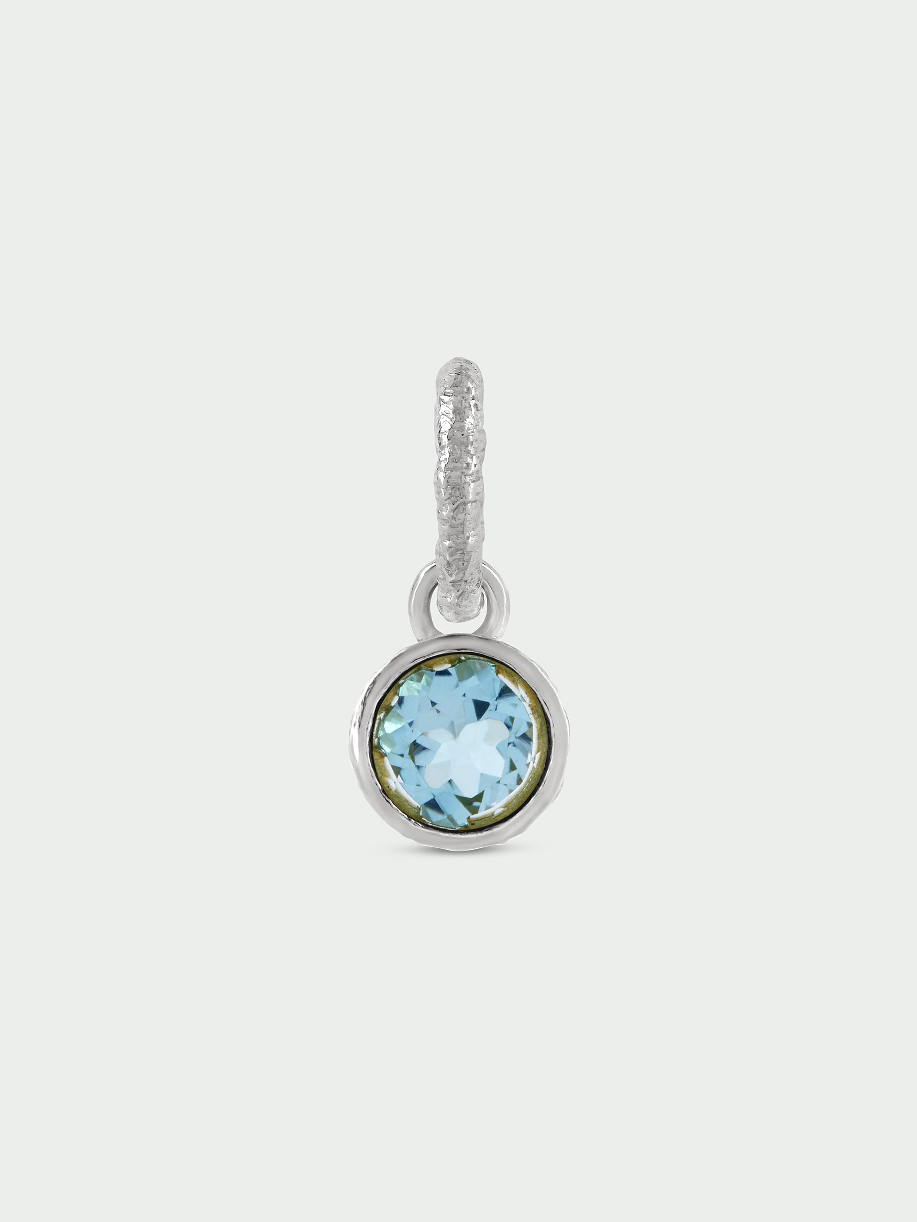 Birthstone Charm, Blue Topaz