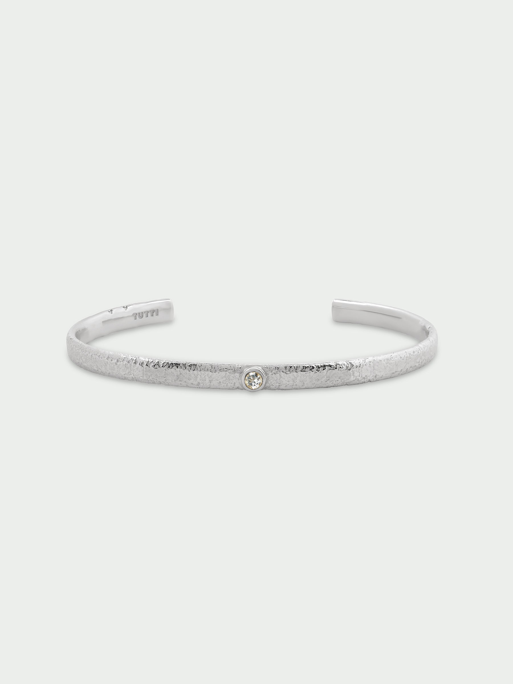 Birthstone Bangle, White Topaz