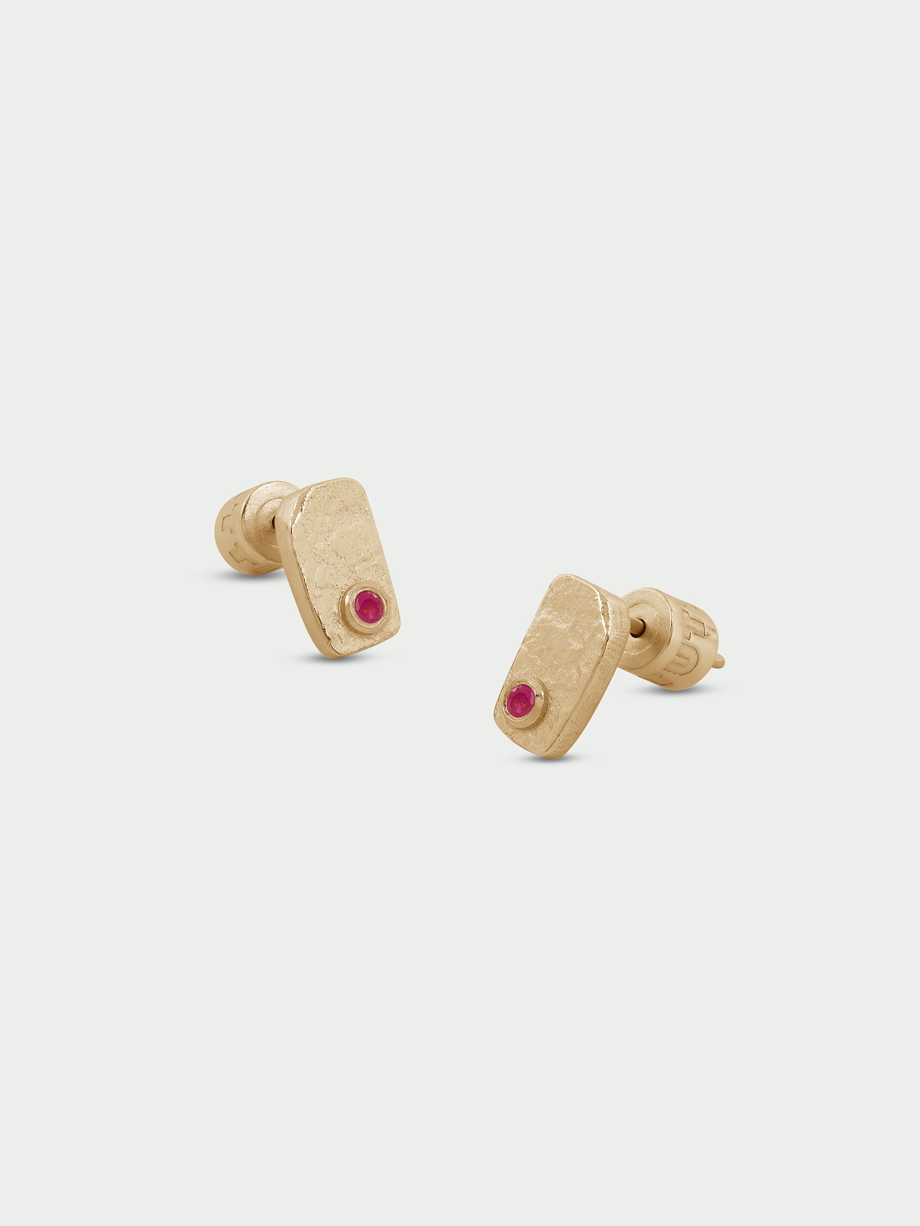 Birthstone Organic Earrings, Ruby