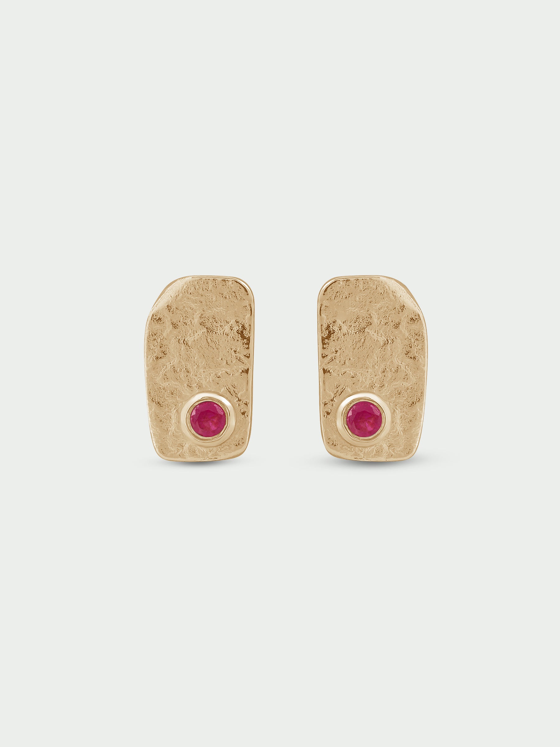 Birthstone Organic Earrings, Ruby
