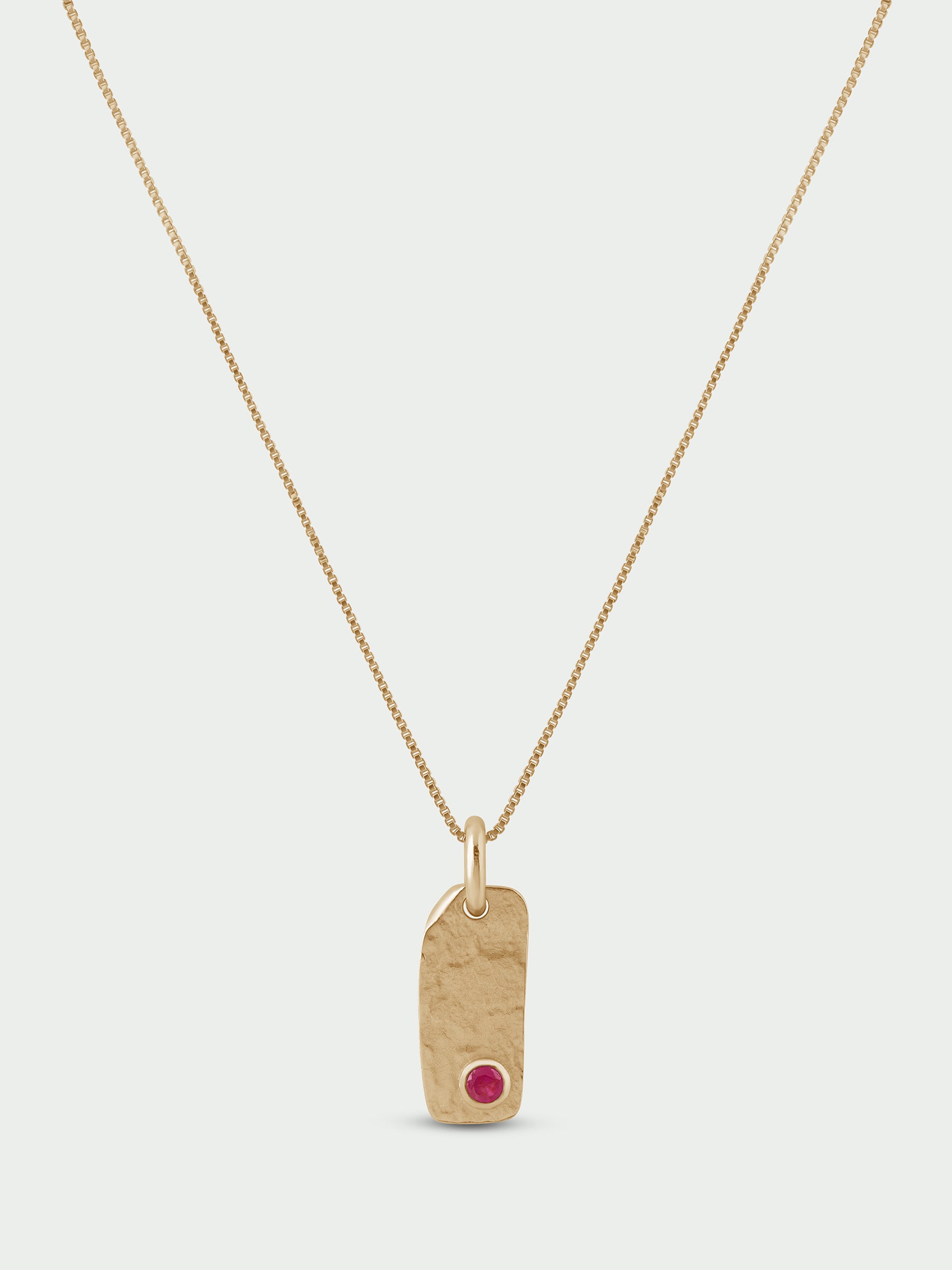 Birthstone Organic Necklace, Ruby
