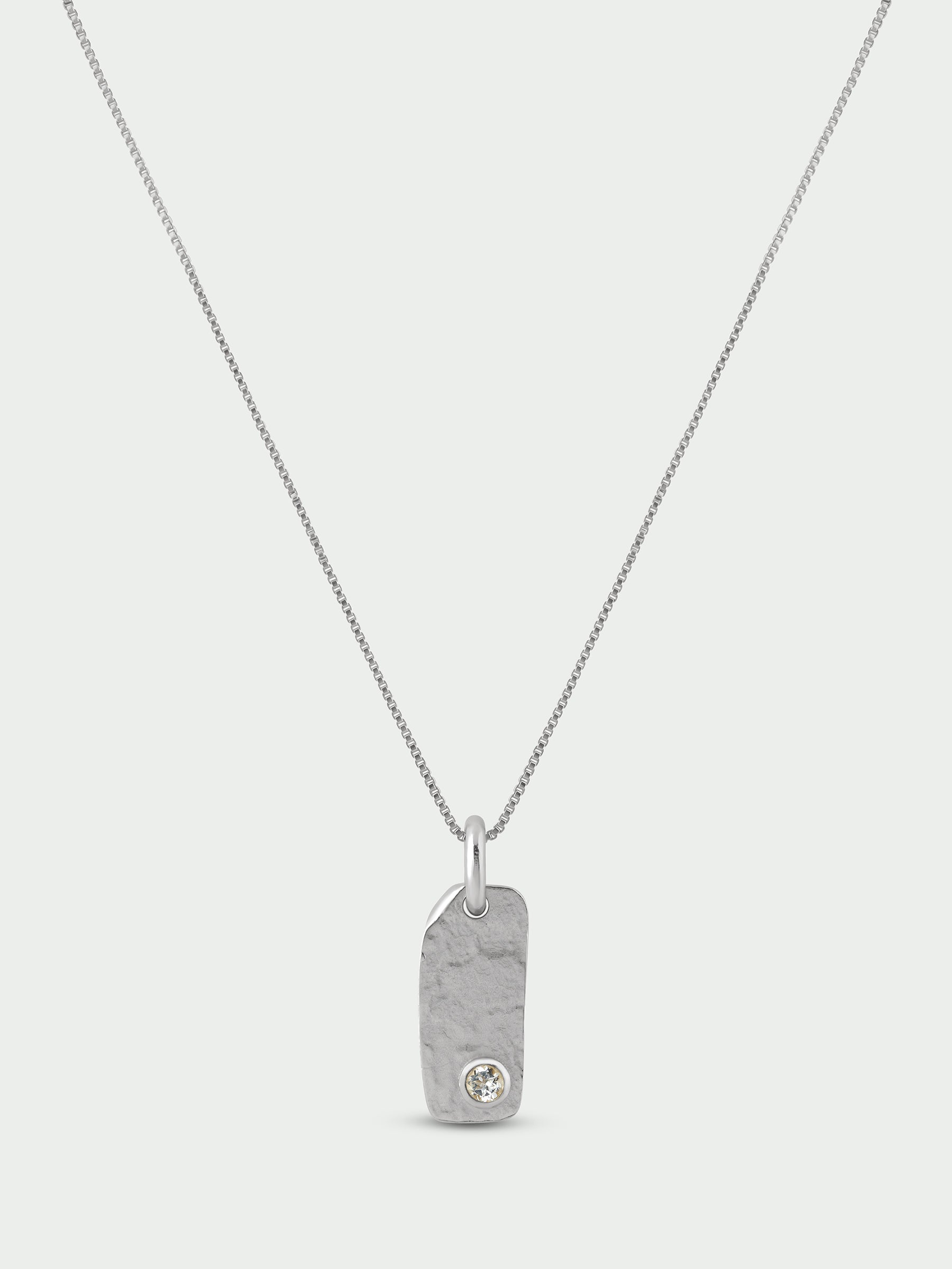 Birthstone Organic Necklace, White Topaz