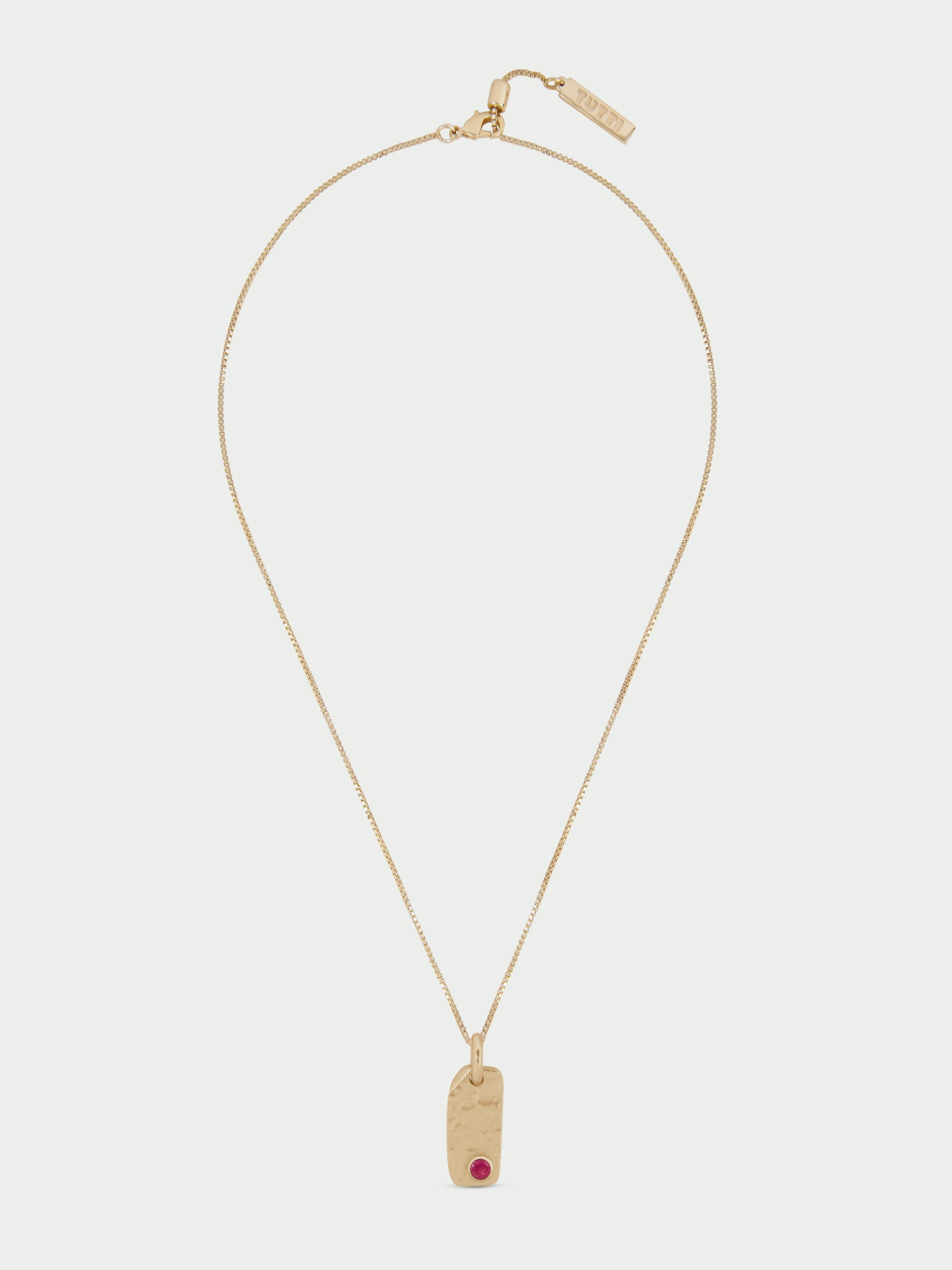 Birthstone Organic Necklace, Ruby