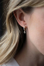 Birthstone Hoop Earrings Silver