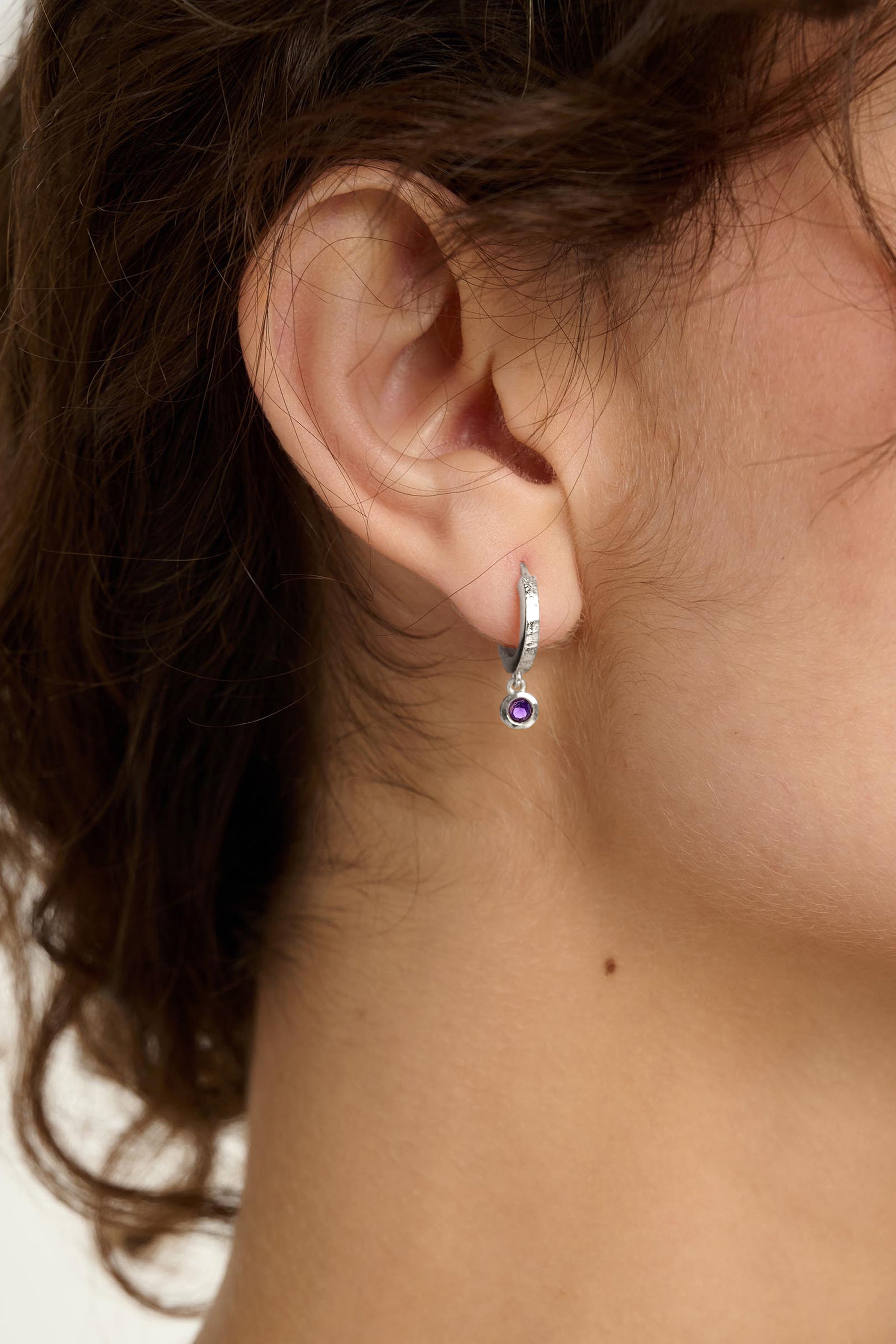 Birthstone Hoop Earrings