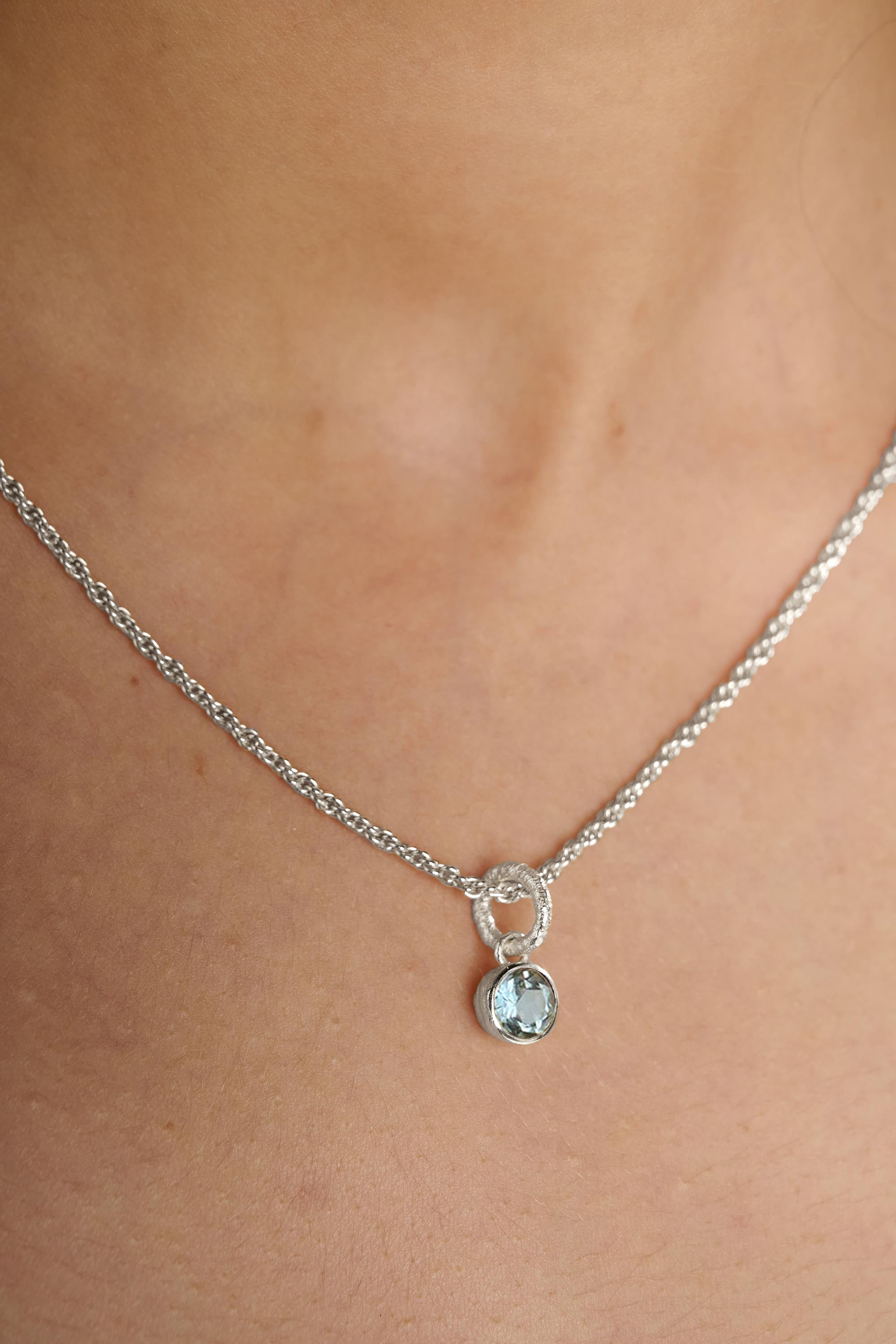 Birthstone Blue Topaz Necklace