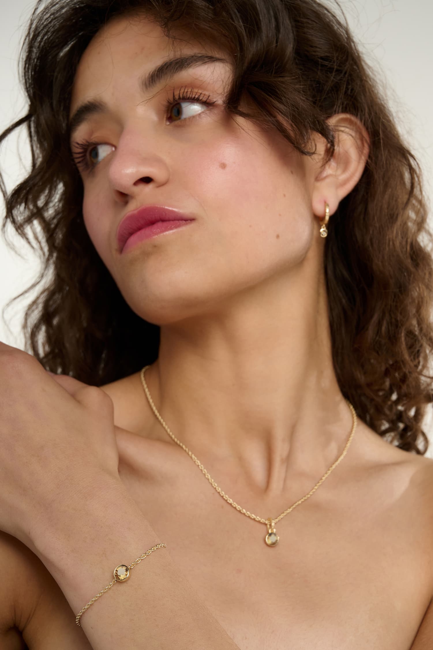 Birthstone Citrine Hoop Earrings