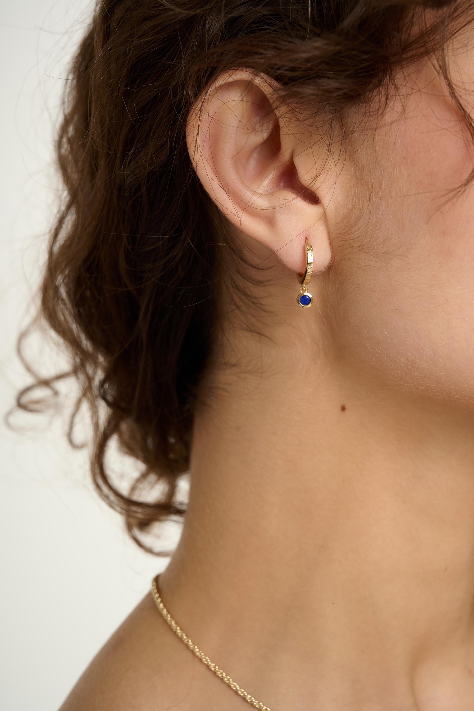 Birthstone Hoop Earrings