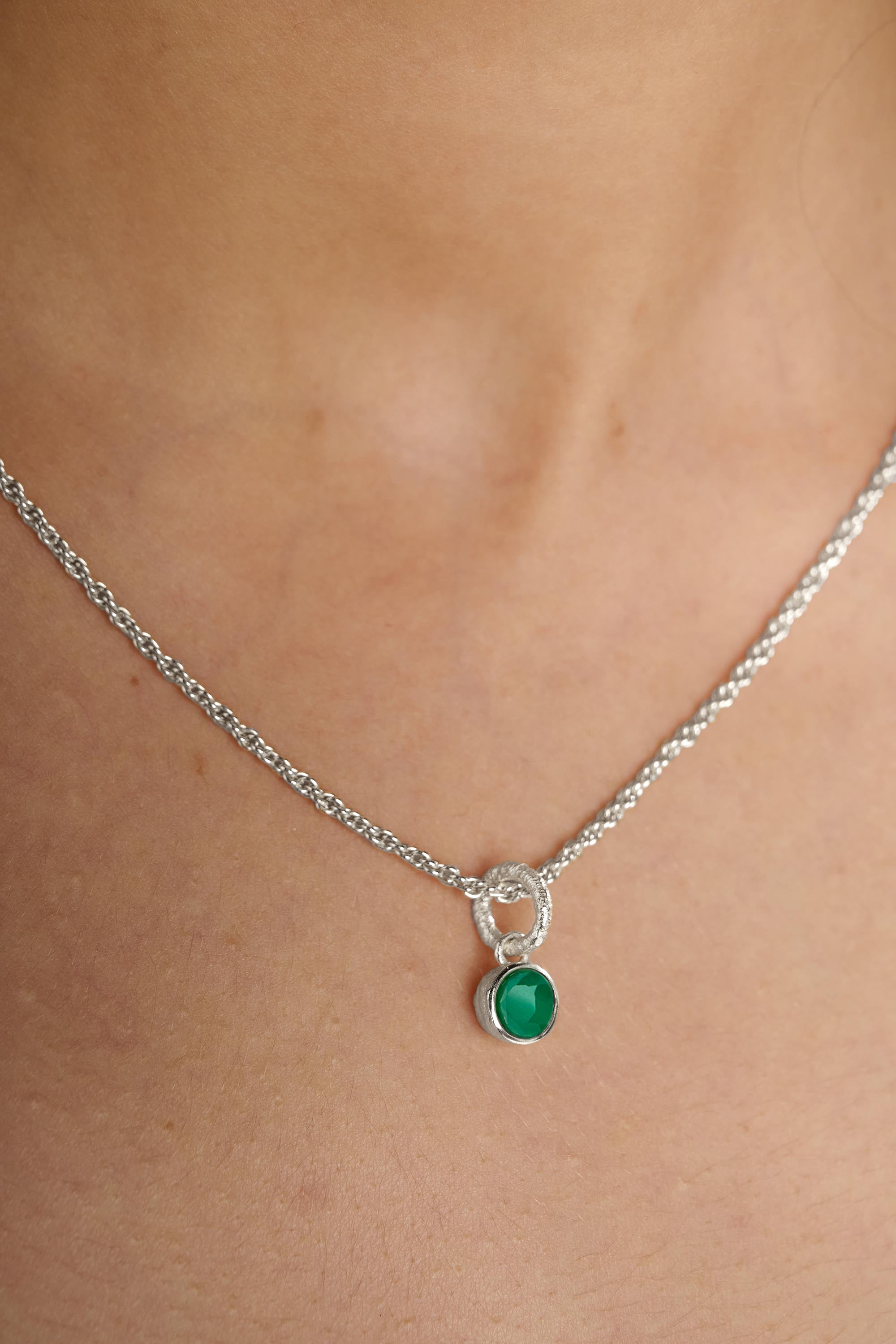 Birthstone Green Onyx Necklace
