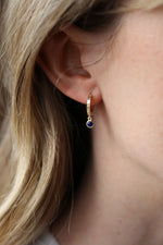 Birthstone Hoop Earrings Gold
