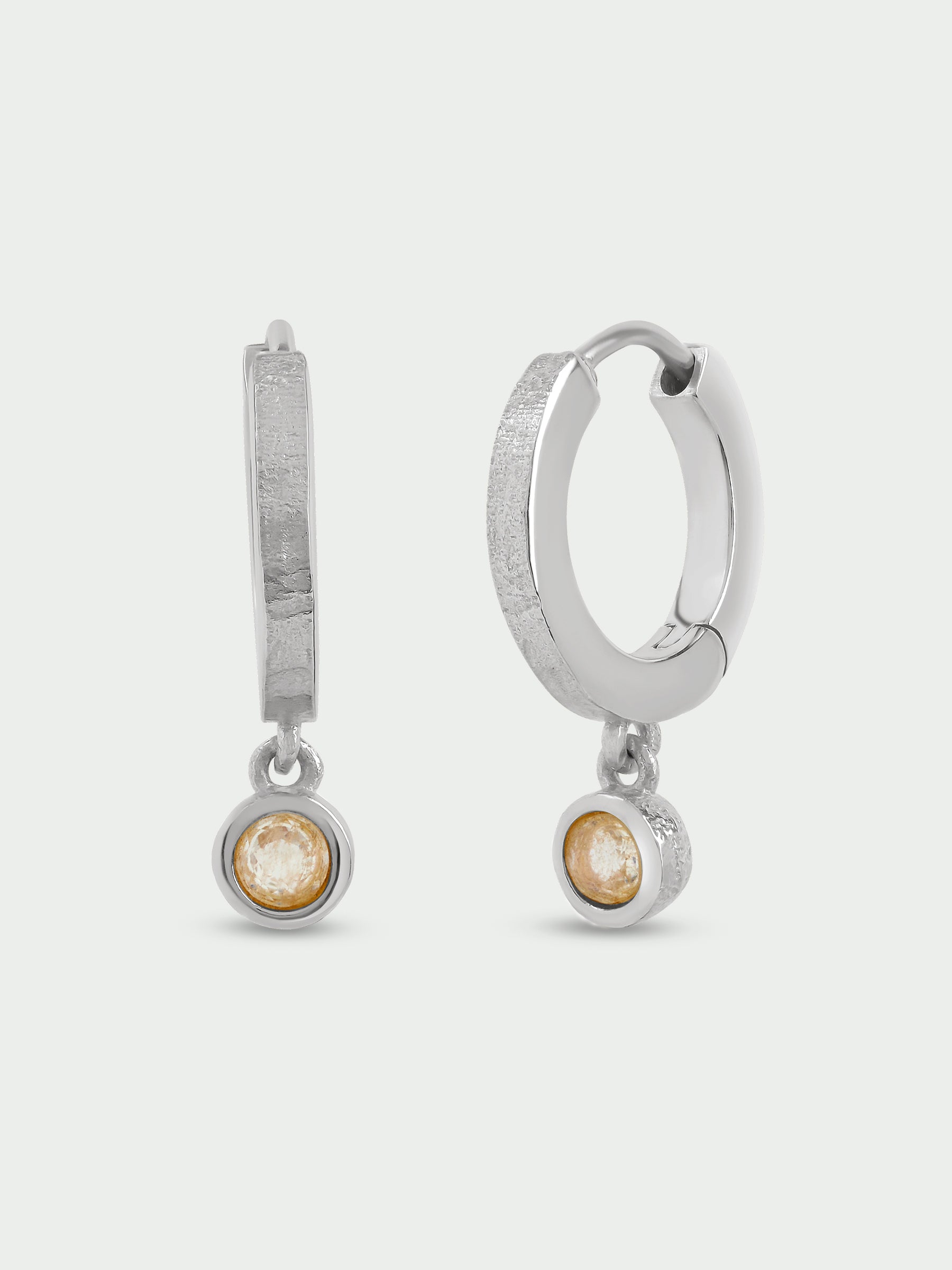 Birthstone Moonstone Hoop Earrings