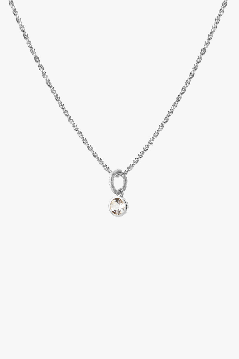 White Topaz Necklace Silver
