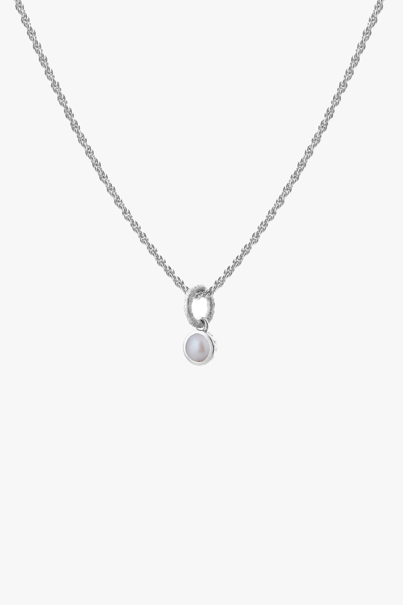 Pearl Birthstone Necklace Silver