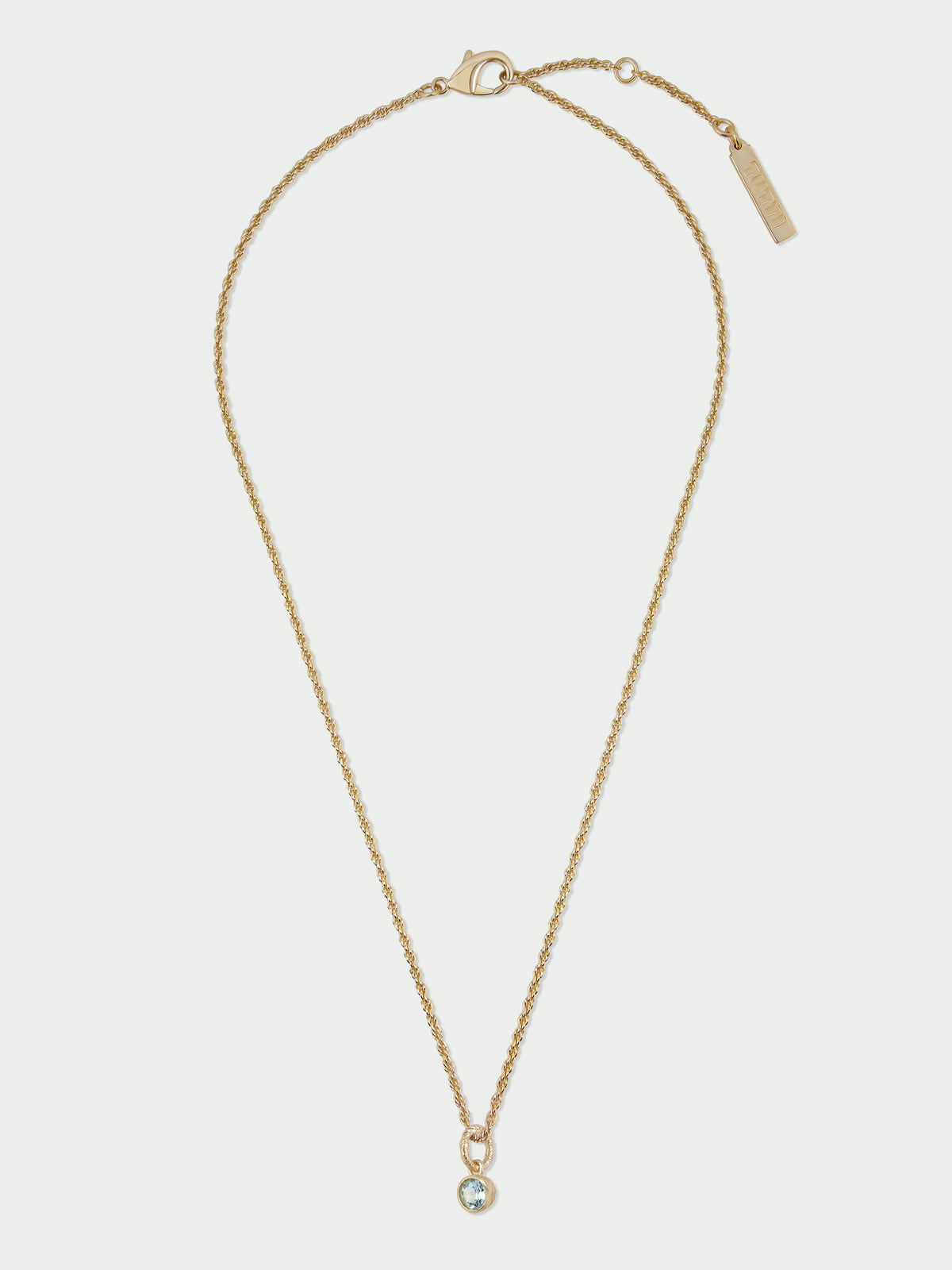 Birthstone Charm Necklace, Blue Topaz