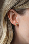 Birthstone Stud Earrings Silver