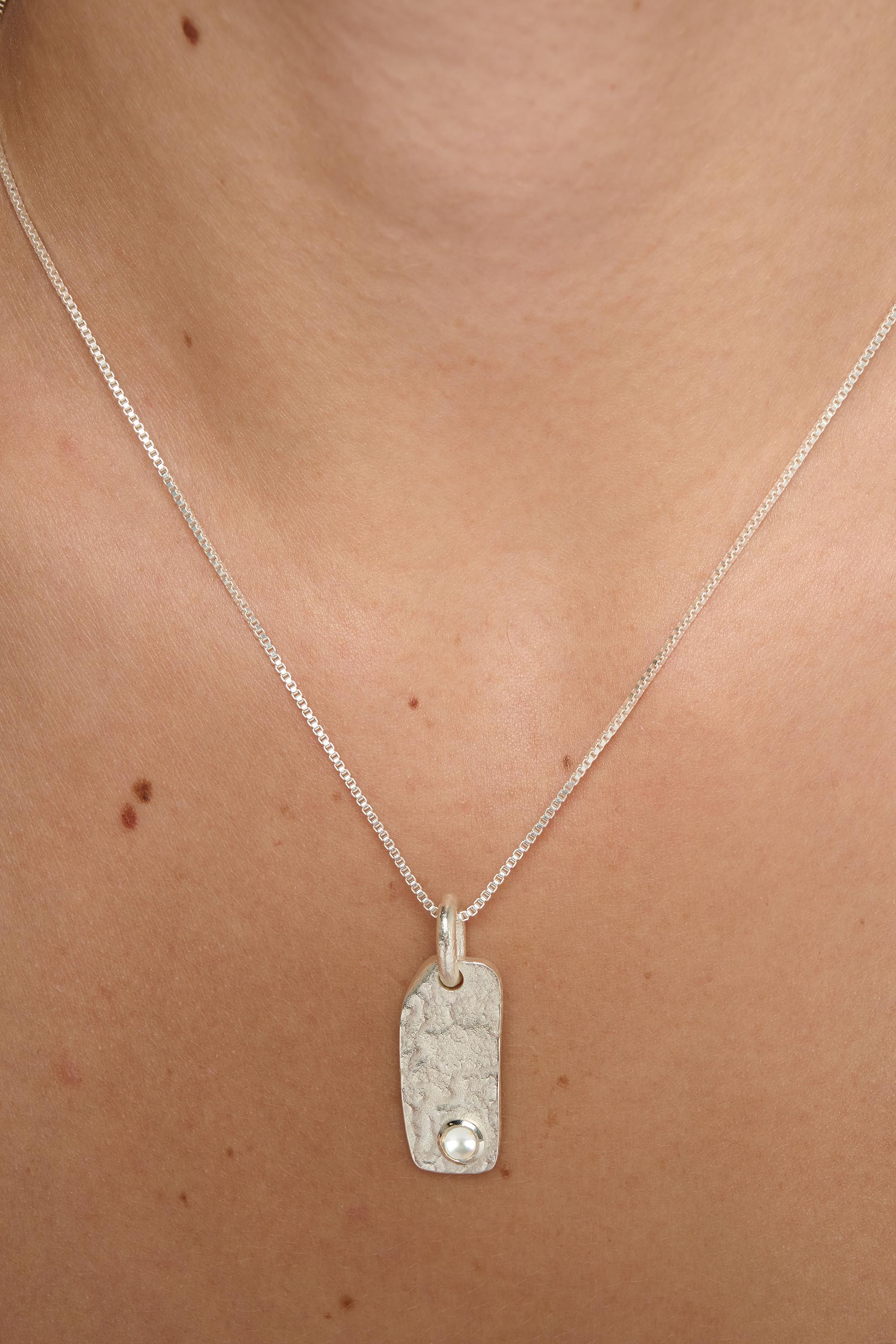Birthstone Organic Necklace, Freshwater Pearl