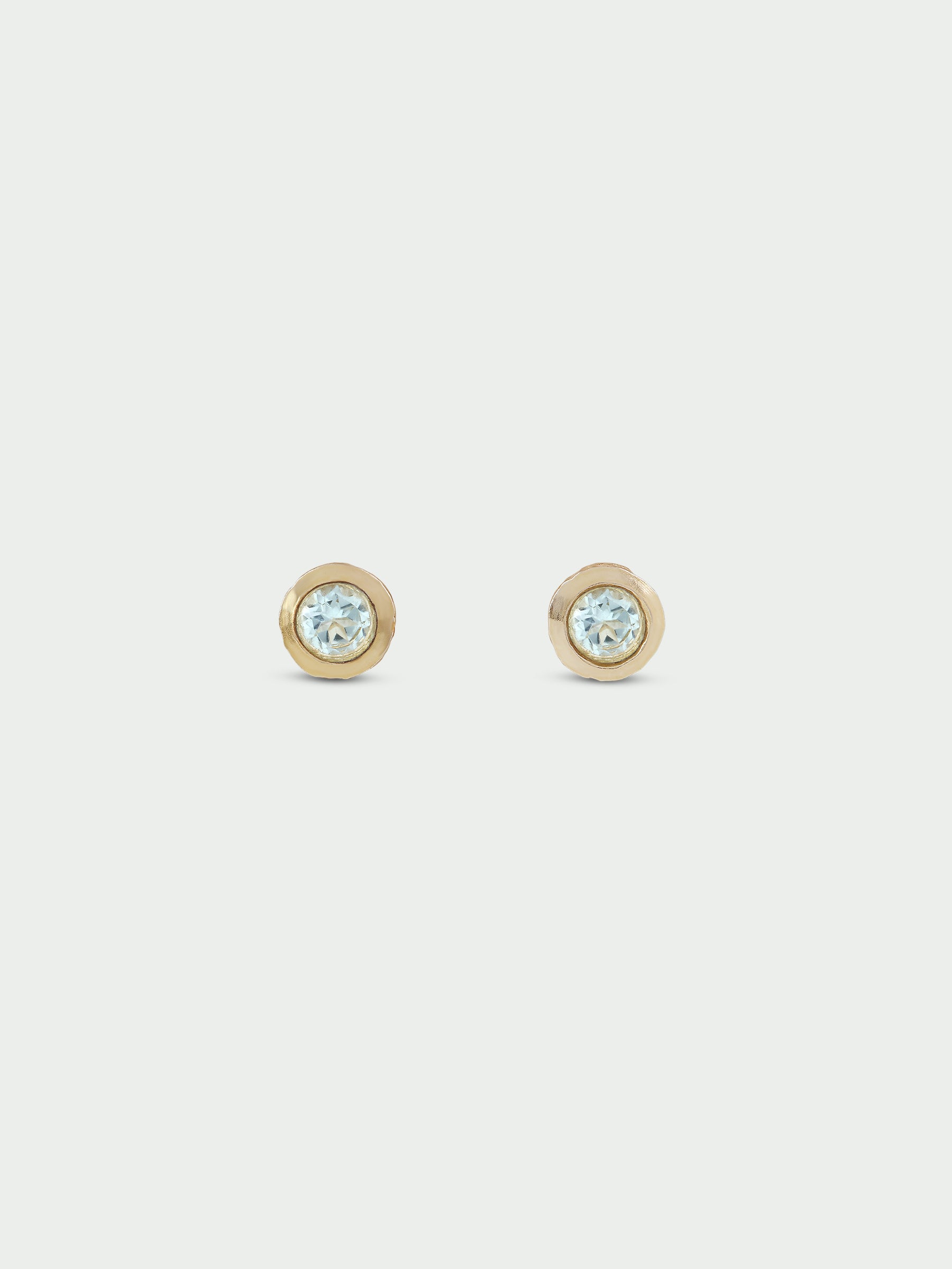 Birthstone Stud Earrings, Blue Topaz