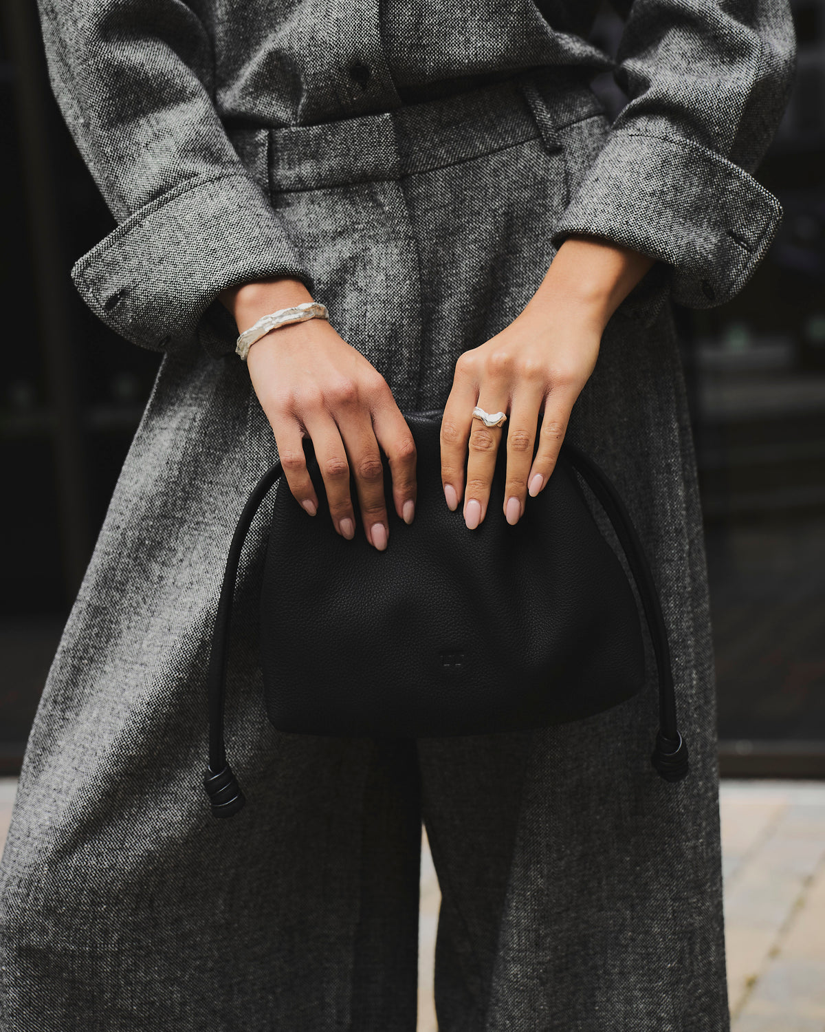 Leather Clutch, Black