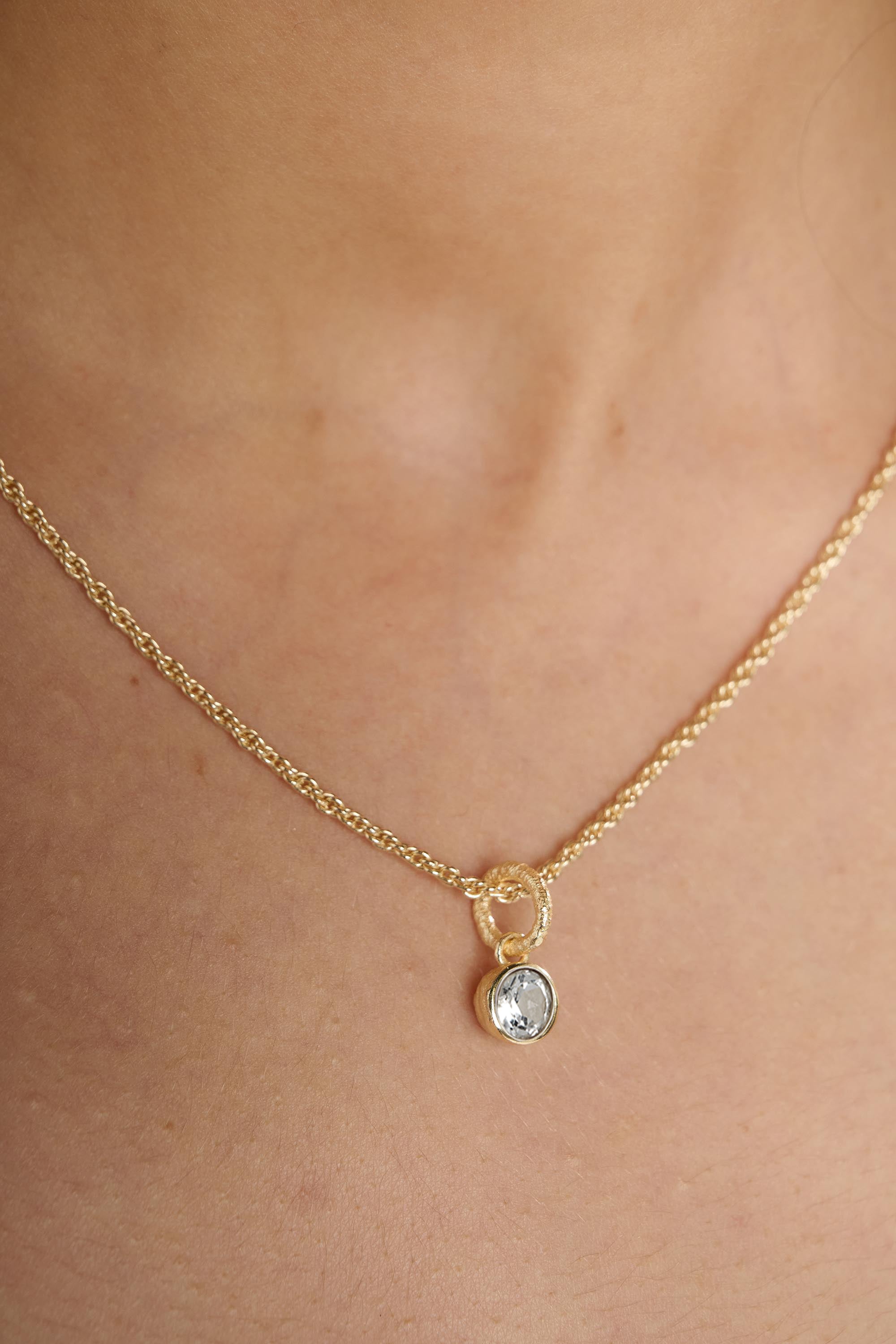 Birthstone White Topaz Necklace