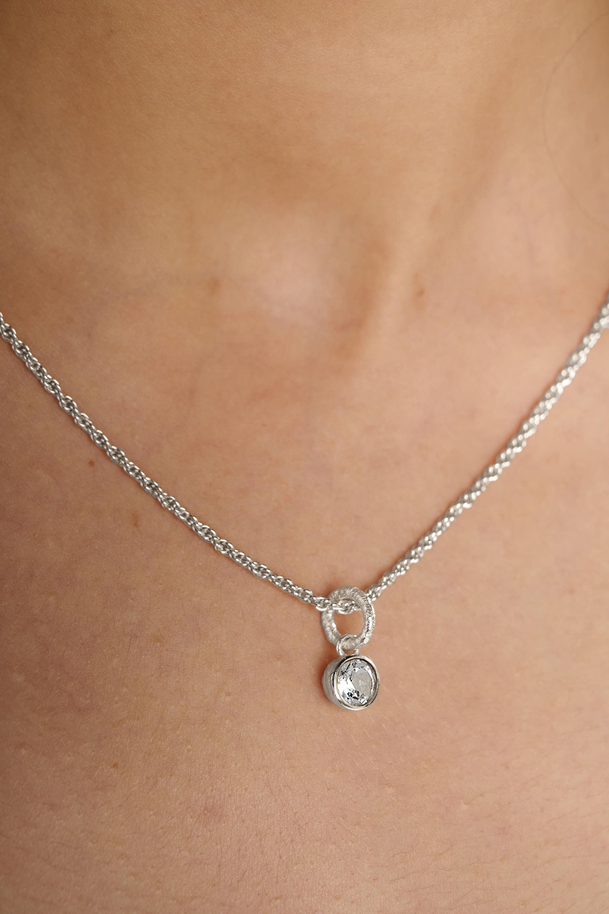 Birthstone White Topaz Necklace