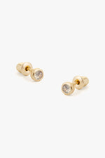 Birthstone Stud Earrings Gold