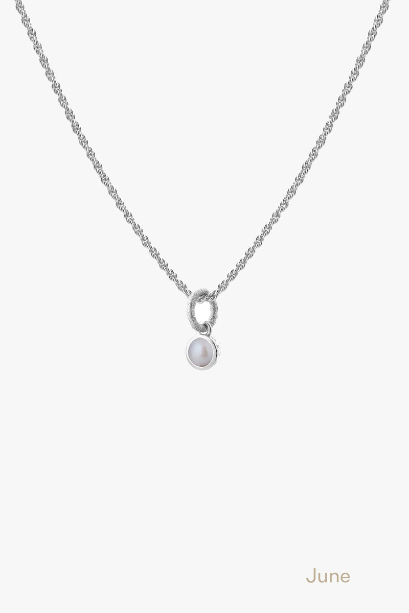 Birthstone Necklace Silver