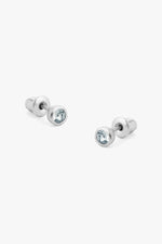 Birthstone Stud Earrings Silver
