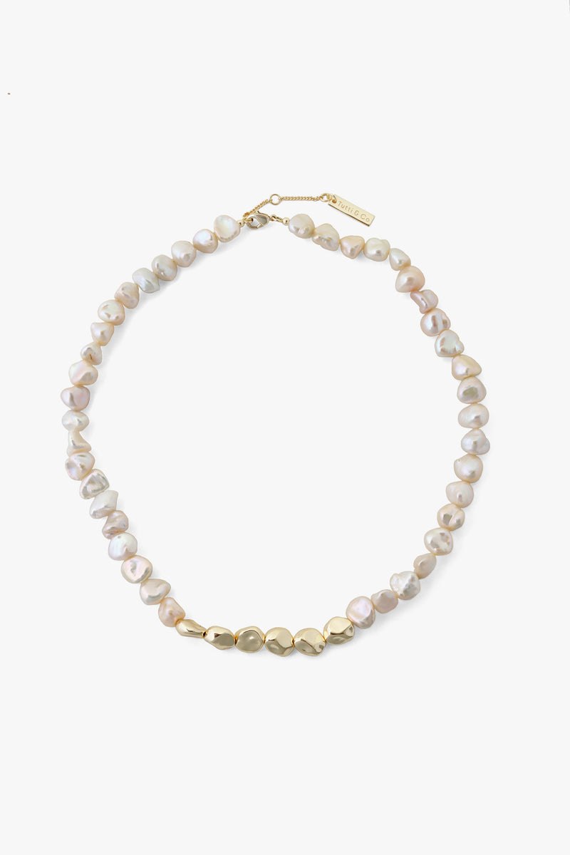 Organic Pearl Necklace Gold