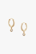 Birthstone Hoop Earrings Gold